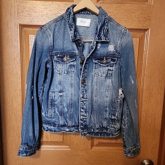 KanCan Denim Jean Jacket Women's Size S Destroyed Distressed Style KC5007M EUC - Picture 1 of 10